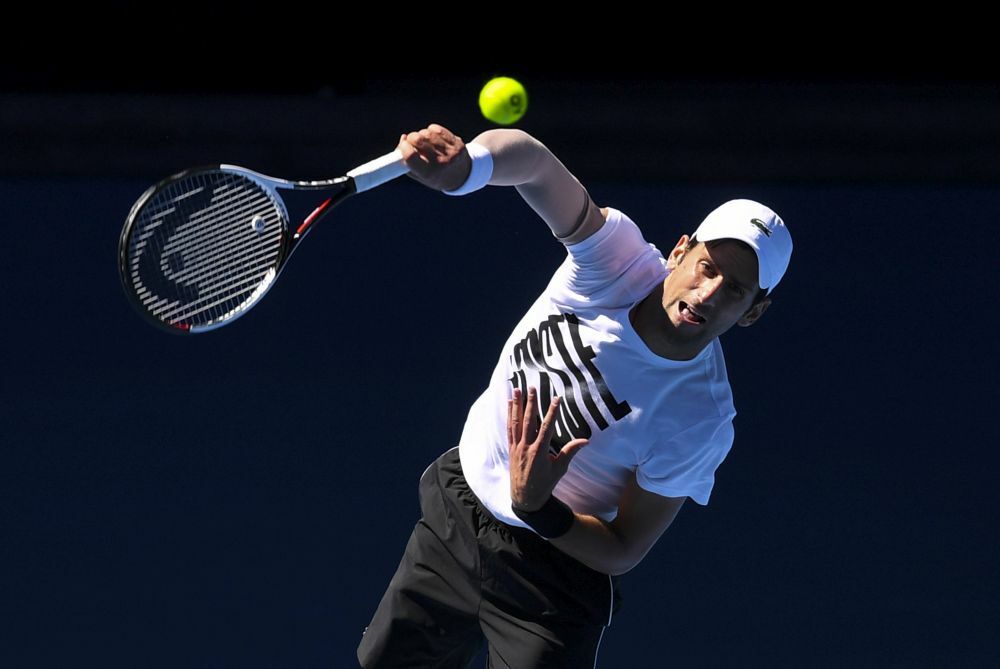 Novak Đoković na treningu u Melburnu