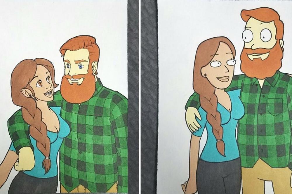 TO SE ZOVE LJUBAV! Nacrtao je devojku i sebe u 10 blesavih crteža, a ISTOPIĆE VAM SRCE  kad vidite! (FOTO)