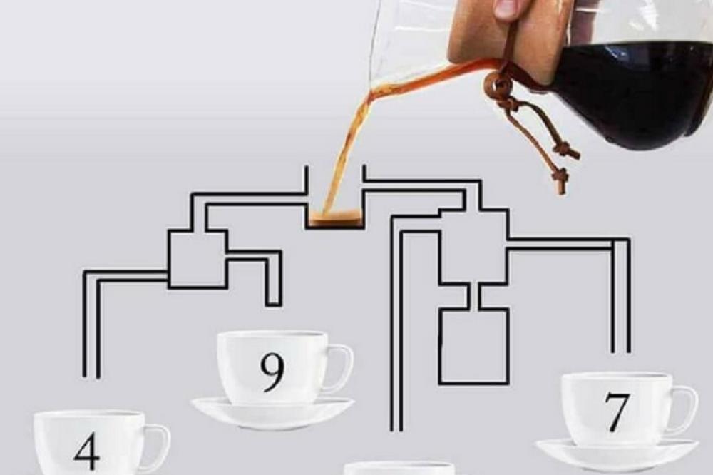 RETKO KO OVU MOZGALICU REŠI IZ PRVE, MOŽETE LI VI? Koja ŠOLJA KAFE će biti prvo napunjena? (FOTO)