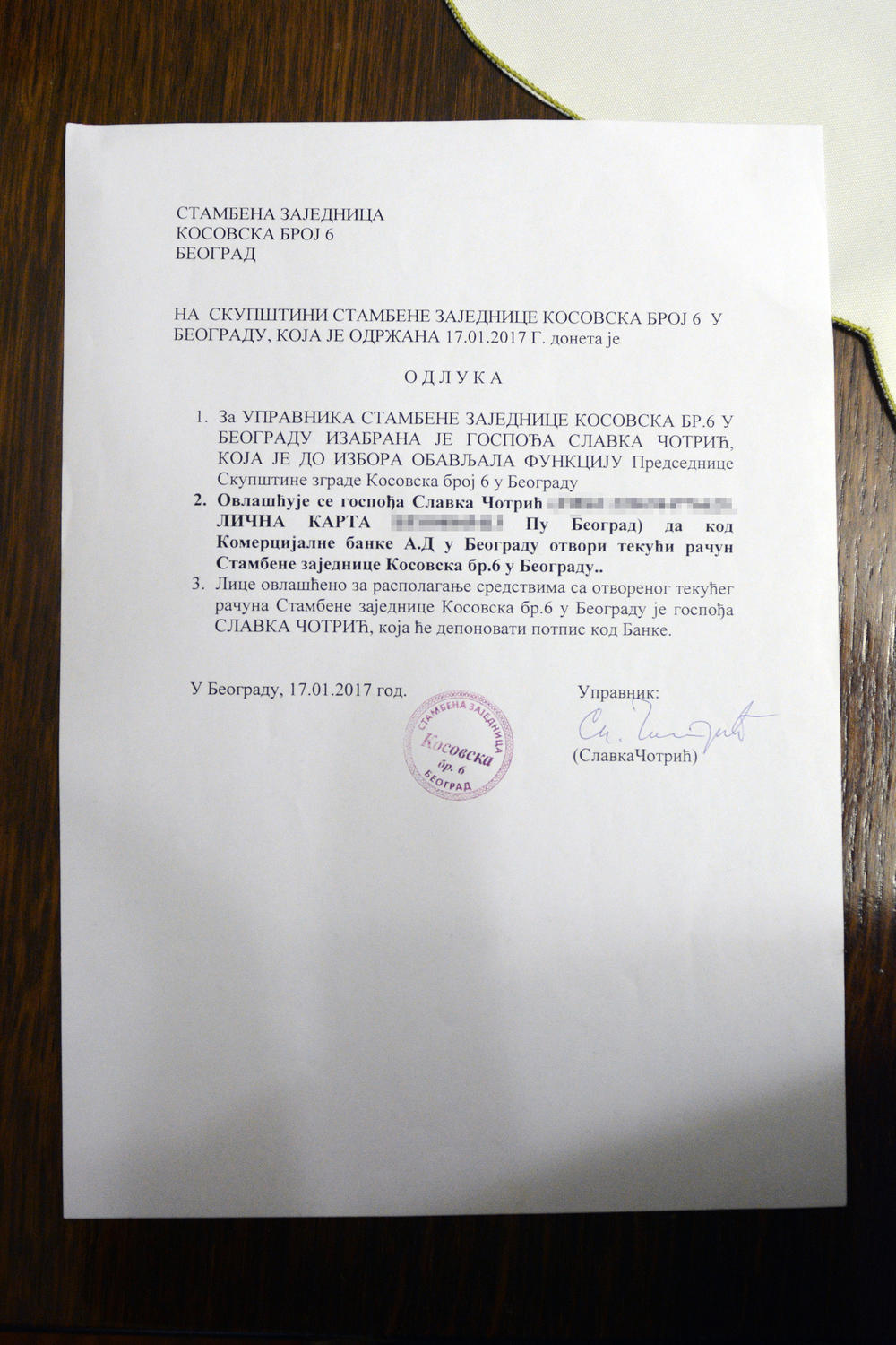 Olduka za upravnika zgrade  