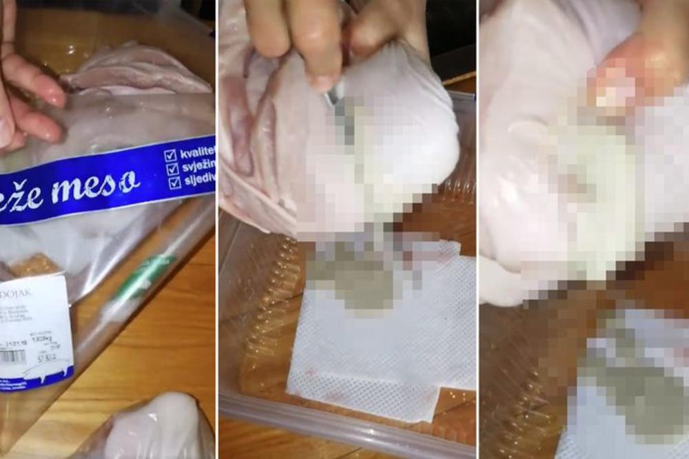 SLUČAJ KOJI JE ZGROZIO BALKAN: Kupio je meso u SUPERMARKETU, iz njega je počeo da CURI GNOJ! (VIDEO)