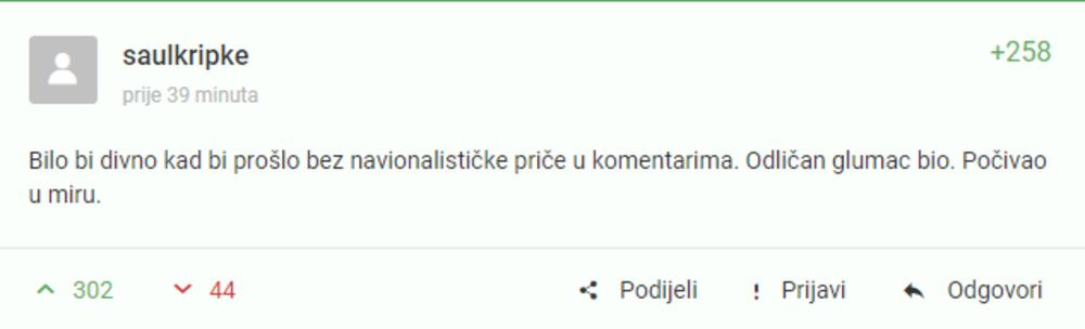 Komentar o Glogovcu na bosanskom portalu 