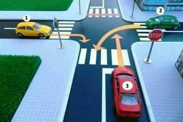 SAMO 10 POSTO VOZAČA ZNA REŠENJE! Kojim redom idu automobili na ovoj raskrsnici? (FOTO)