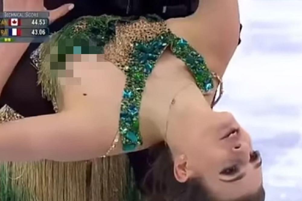 (EKSPLICITNI VIDEO) Sve joj ispalo! Vreloj klizačici pukao kostim usred tačke, svet zanemeo!