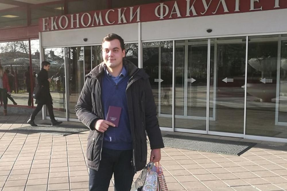 POLAŽE OSAM ISPITA PO ROKU, NA RAD U INOSTRANSTVU GLEDA KAO NA KAZNU: Đorđe je završio Ekonomski fakultet za tri i po godine, a i FON privodi kraju