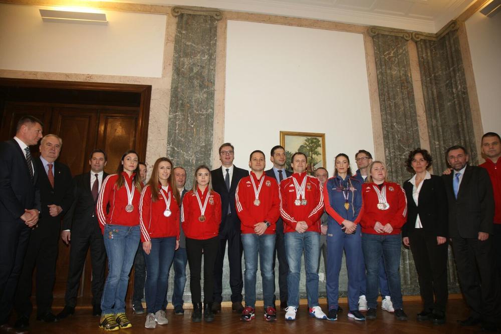 Prijem Ivane Španović i reprezentacije Srbije u streljaštvu kod Aleksandra Vučića
