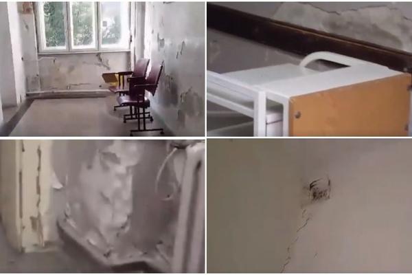 STANJE NA INFEKTIVNOJ KLINICI JE ZABRINJAVAJUĆE: Pada malter i pucaju zidovi na sve strane! (VIDEO)