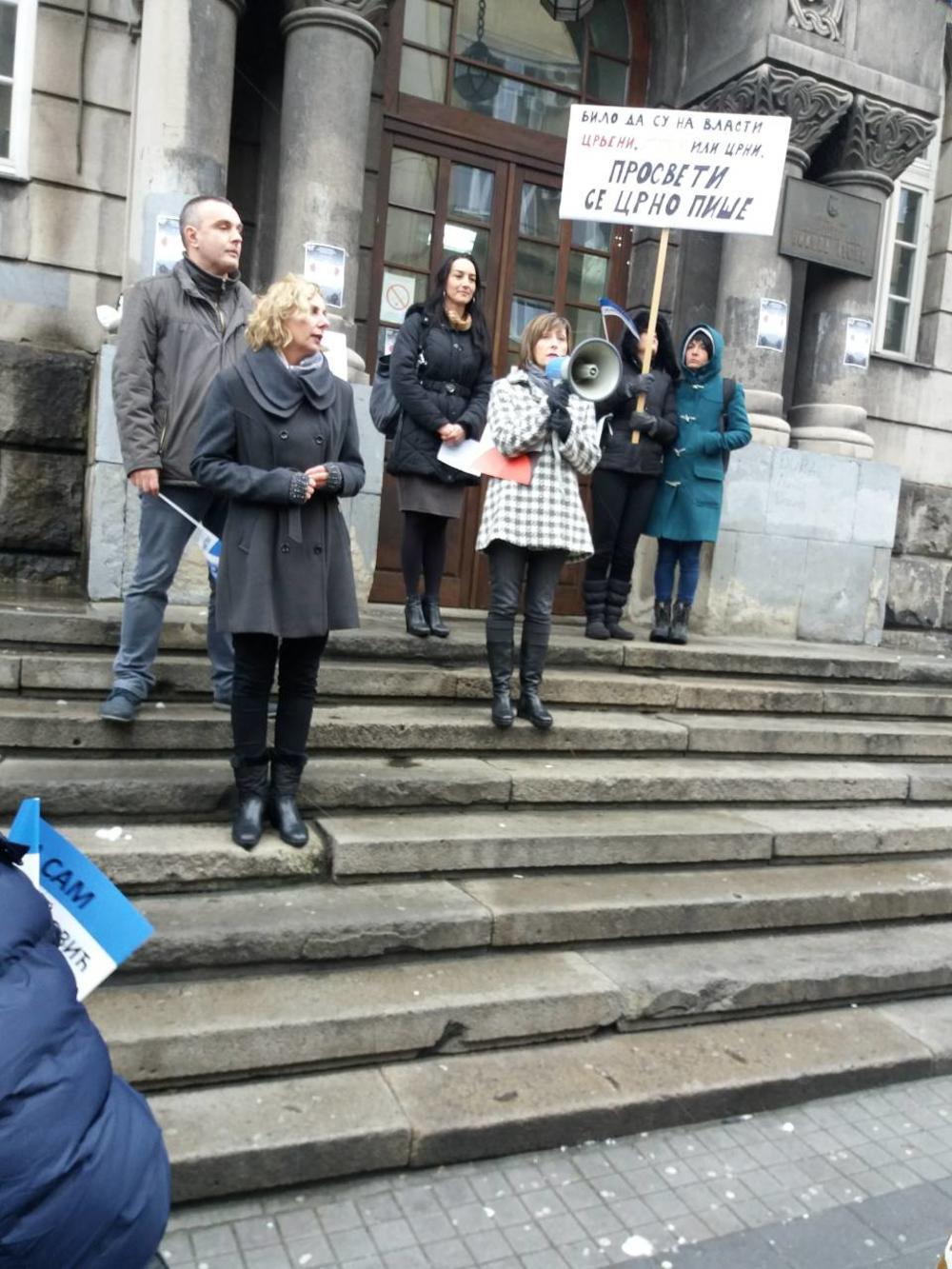 Unija sindikata prosvetnih radnika Srbije je održala protest 