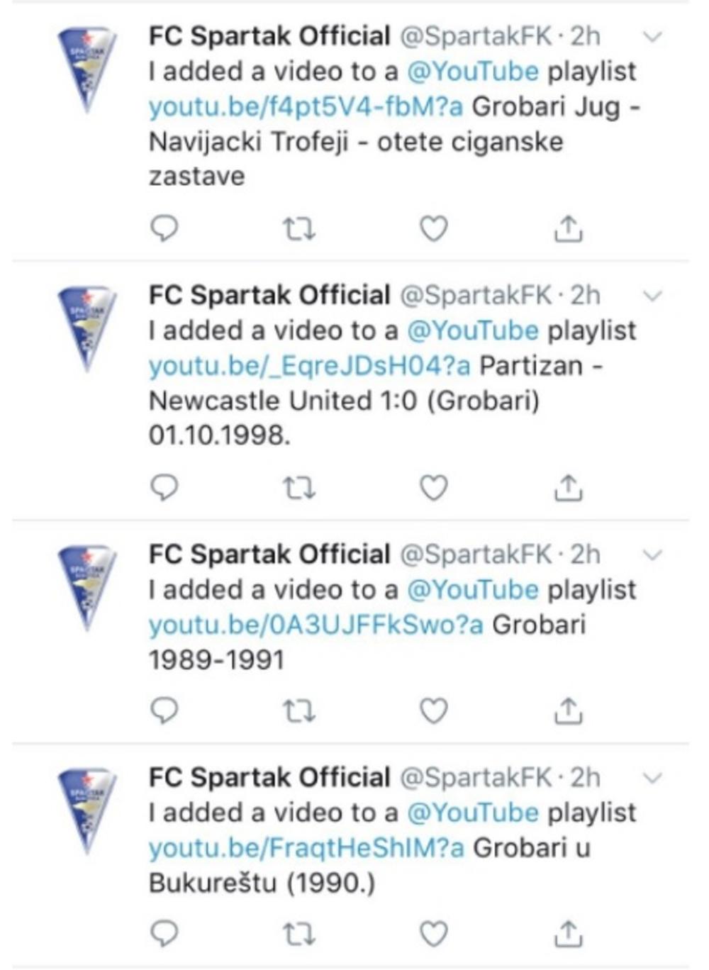 Tviter profil Spartaka iz Subotice  