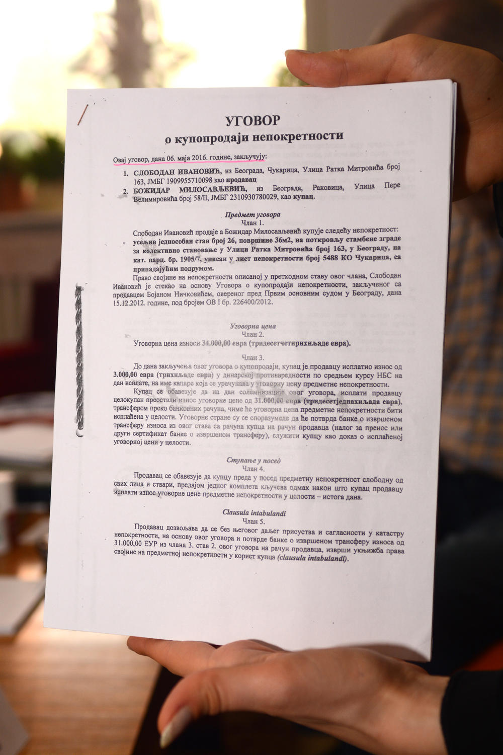 Božidar Milovanović, ugovor