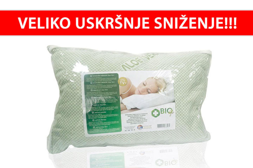 USKRŠNJE SNIŽENJE: Antialergijski jastuk od memorijske pene sa ALOE VEROM za SAMO 1.590 DIN!