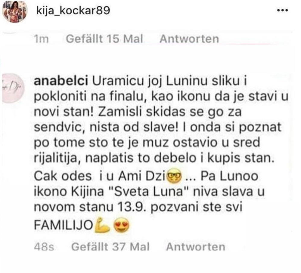 Anabela je poprilično oštra kada je u pitanju iskazivanje njenog mišljenja o Kiji  