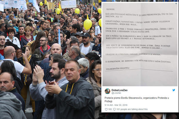 ZNAMO SVE O TEBI, ŽENA TI OSTAJE SAMA, DOĆI ĆEMO! Đorđe dobija jezive pretnje jer organizuje mirne proteste u svom gradu! (FOTO)