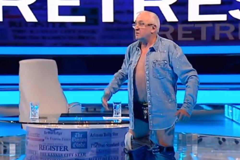 ERA OJDANIĆ SE SKINUO USRED EMISIJE! Voditelj mu je rekao da je matori perverznjak, a ONDA GA JE OVAJ U GAĆAMA JURIO PO STUDIJU! SCENA JE HIT! (VIDEO)