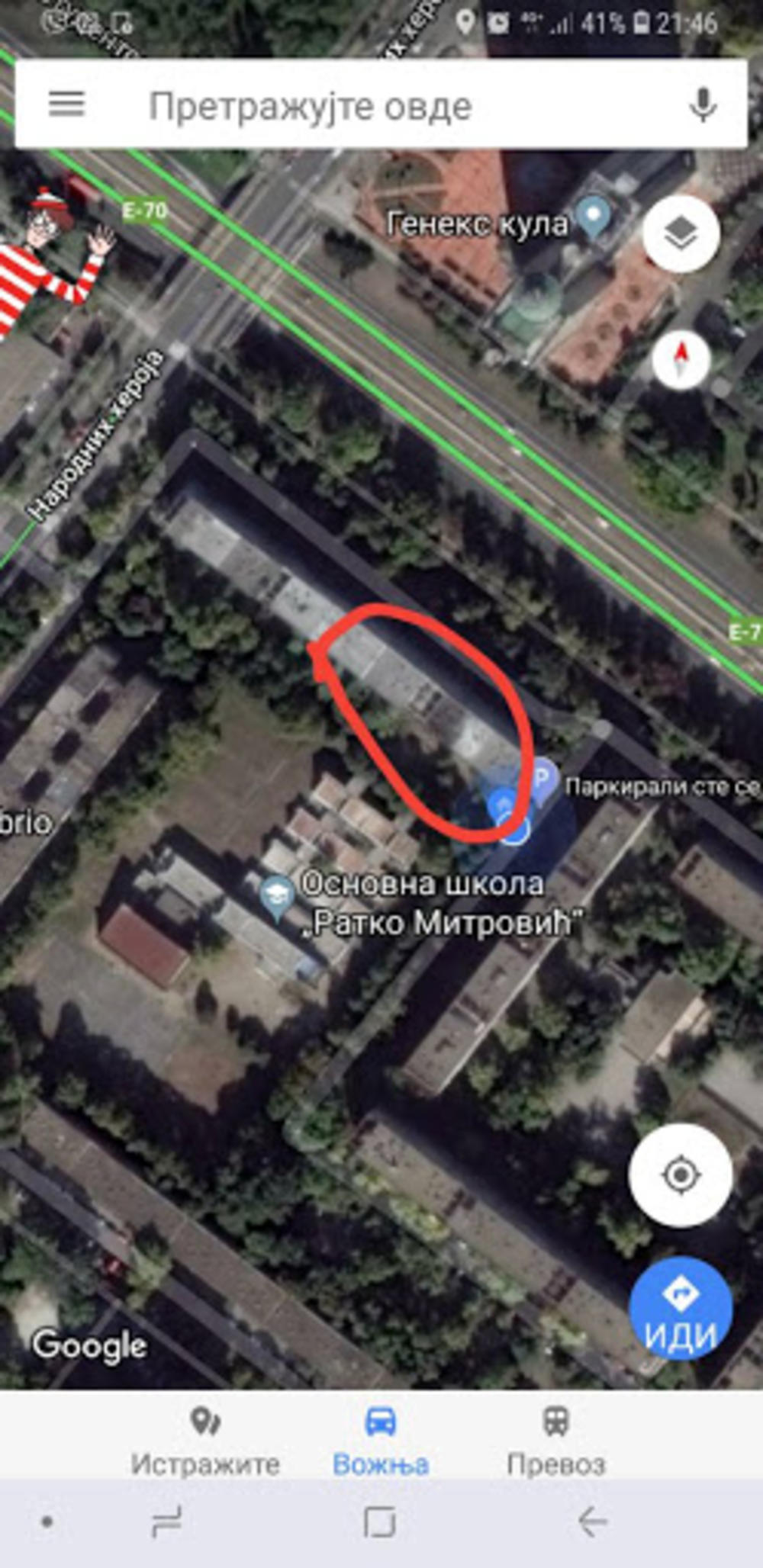 Ovo je tačna lokacija zgrade 