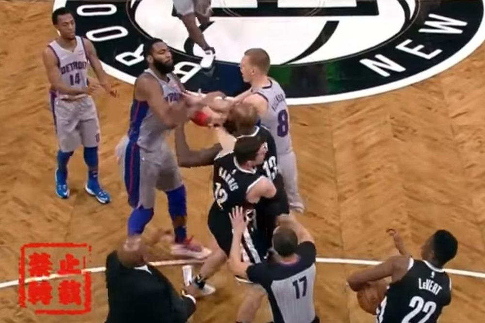 MMA na NBA utakmici! Potukla se dva diva na meču između Detroita i Bruklina! (VIDEO)