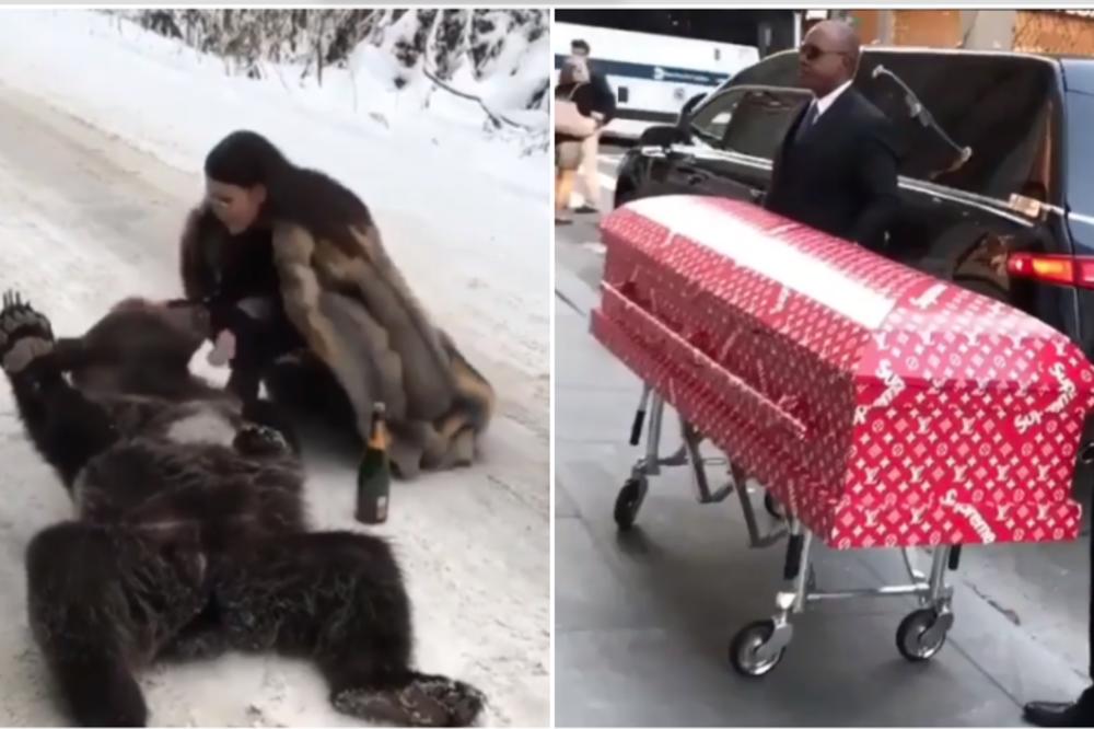 SKRNAVLJENJE OŠAMUĆENOG MEDVEDA I LUJ VITON KOVČEG ZA POKOJNIKA! Kada vidite šta rade bogata derišta Londona, zgadićete se kao nikada do sad! (FOTO)