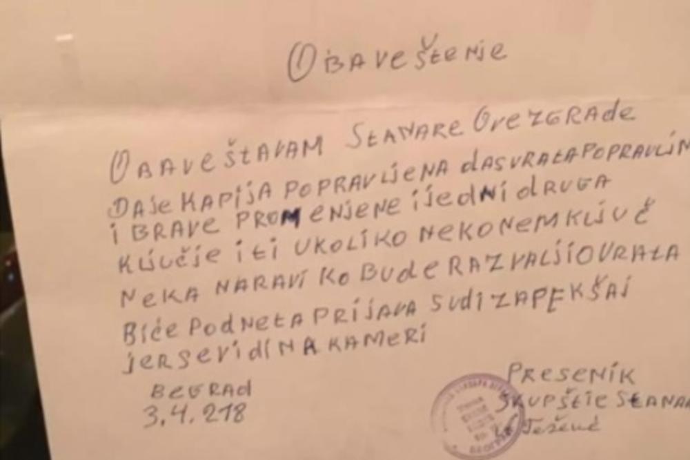 UPRAVNIK ZGRADE U BG ŠOKIRAO OBAVEŠTENJEM: Smešno ili tužno, procenite sami! Ako uspete da pročitate... (FOTO)