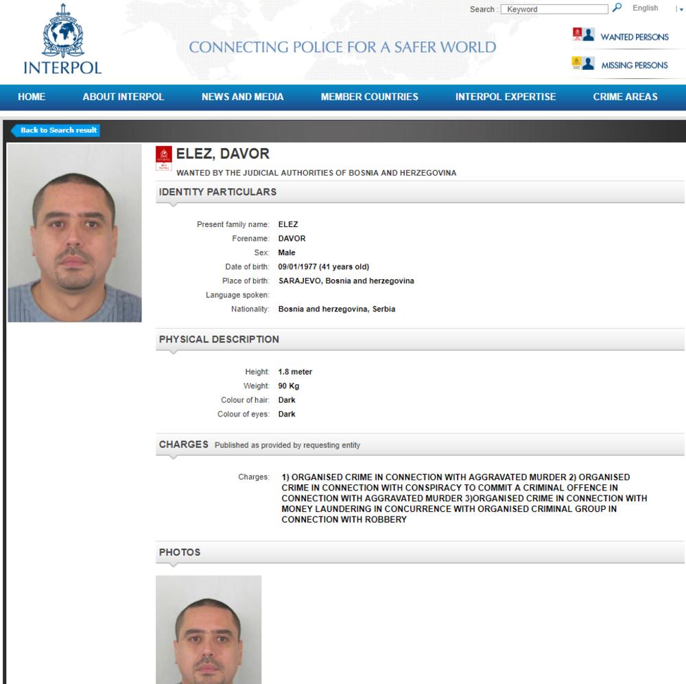 Interpolova poternica osoba sa srpskim državljanstvom  