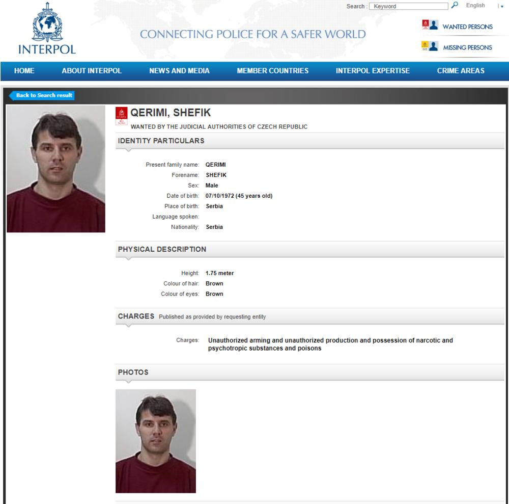 Interpolova poternica osoba sa srpskim državljanstvom  