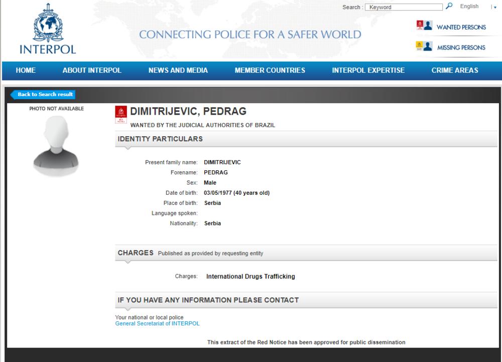 Interpolova poternica osoba sa srpskim državljanstvom  