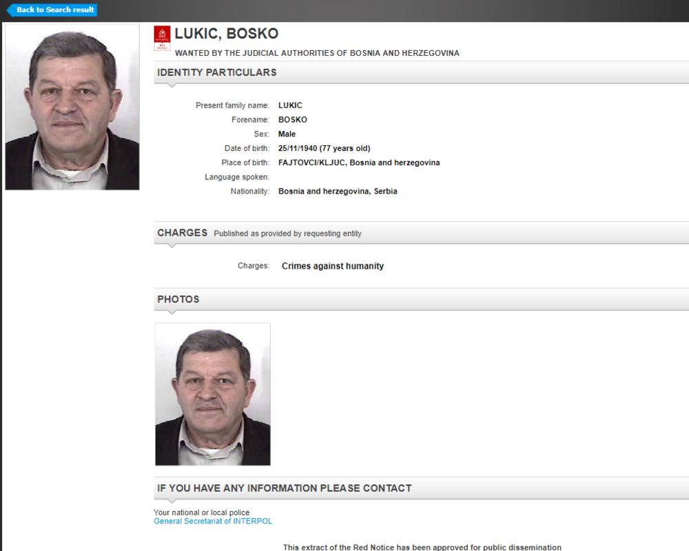 Interpolova poternica osoba sa srpskim državljanstvom  