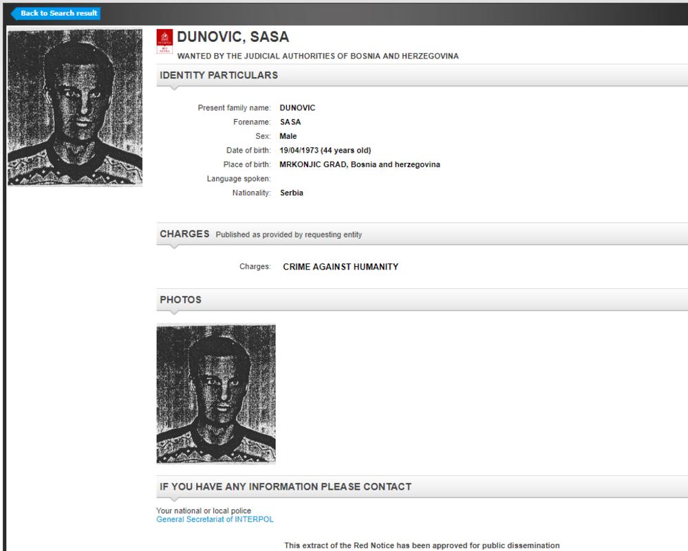 Interpolova poternica osoba sa srpskim državljanstvom  