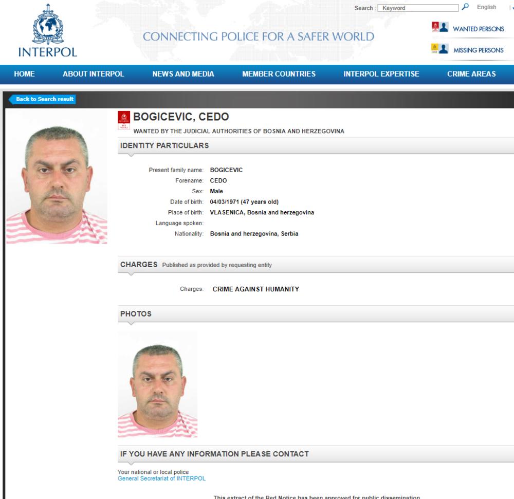 Interpolova poternica osoba sa srpskim državljanstvom  