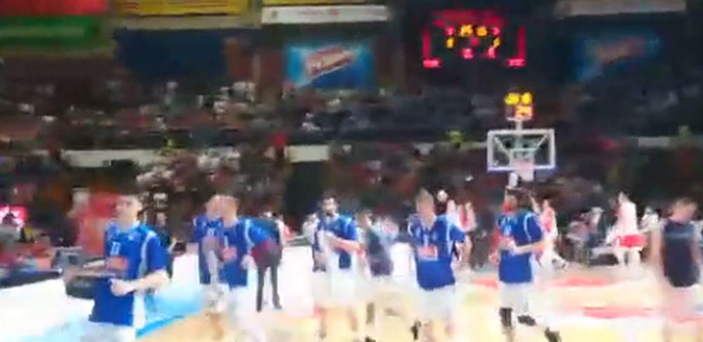 Zagrevanje igrača Budućnosti u Beogradu  