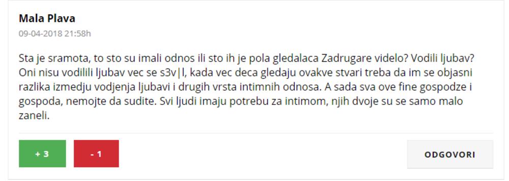 Komentari čitalaca o Mikiju i Nadeždi  