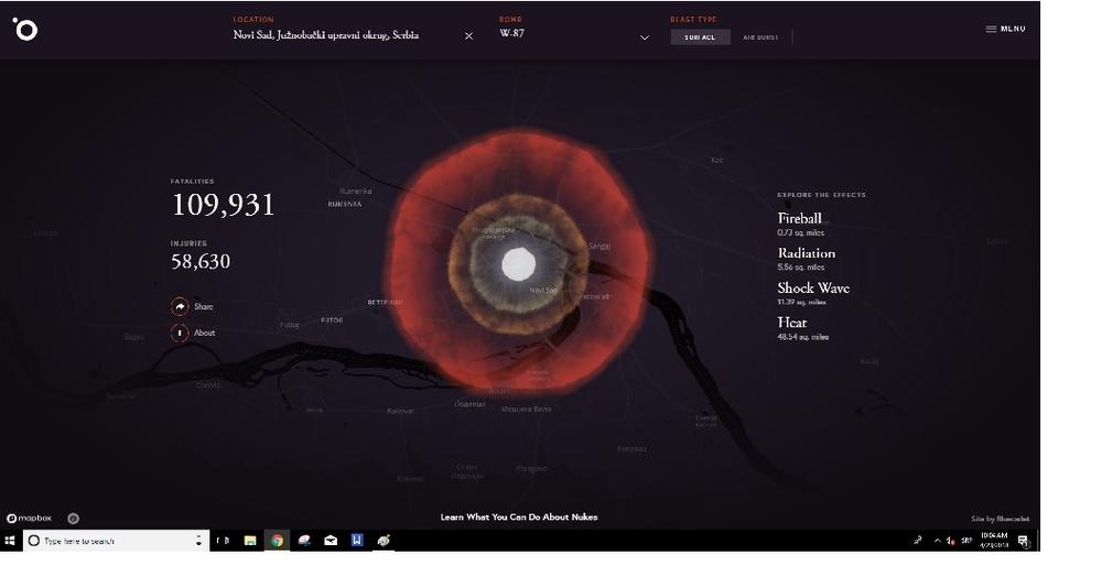 Šta bi se dogodilo kada bi nuklearna bomba pala gradove u Srbiji? NOVI SAD 