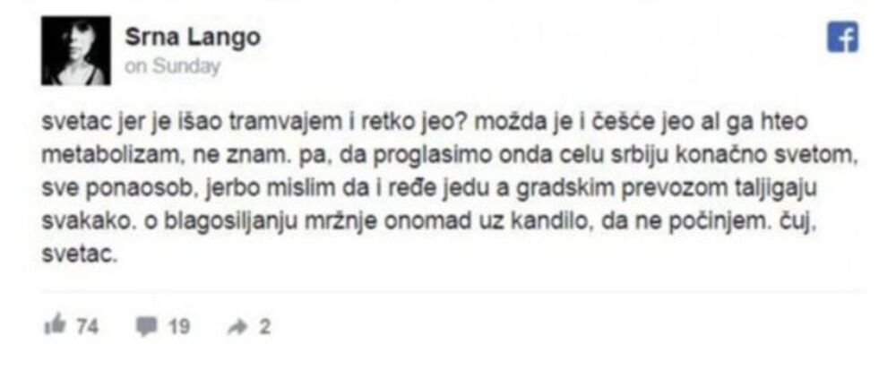 Status koji je izazvao veliku polemiku u javnosti  