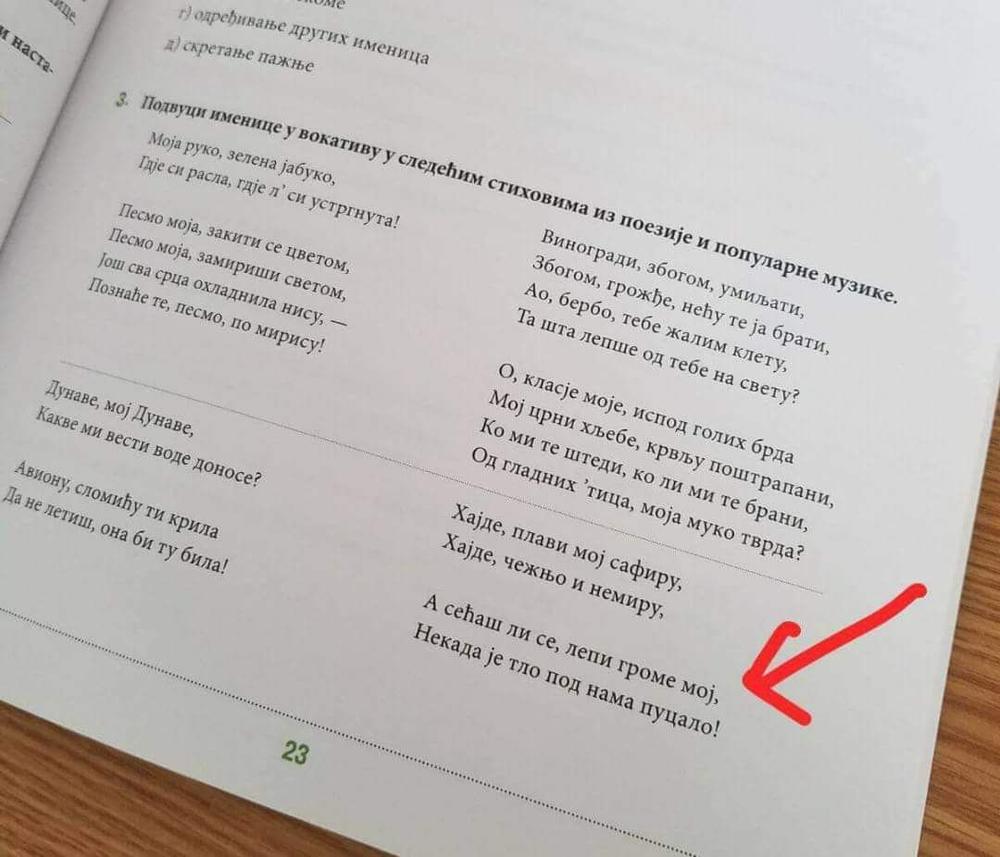 Radna sveska u kojoj su se našli Cecini stihovi 