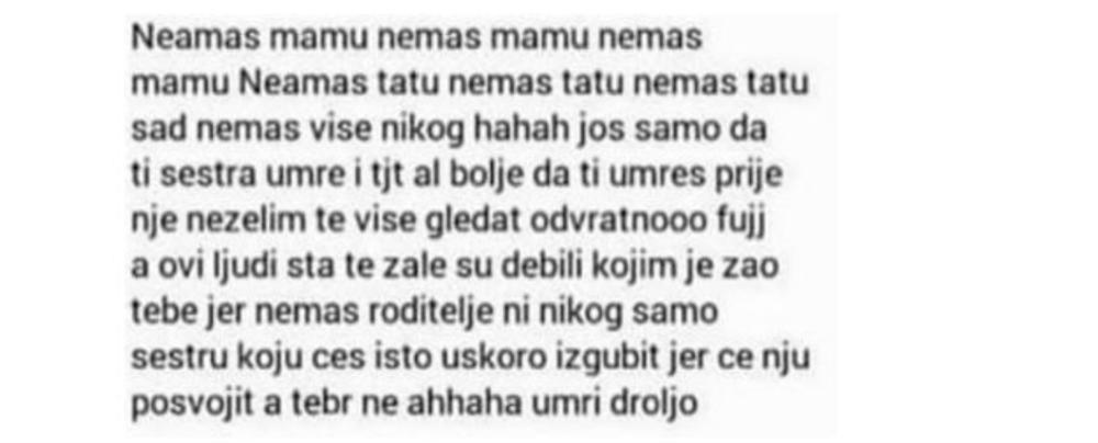 Poruke koje je devojčica dobijala  