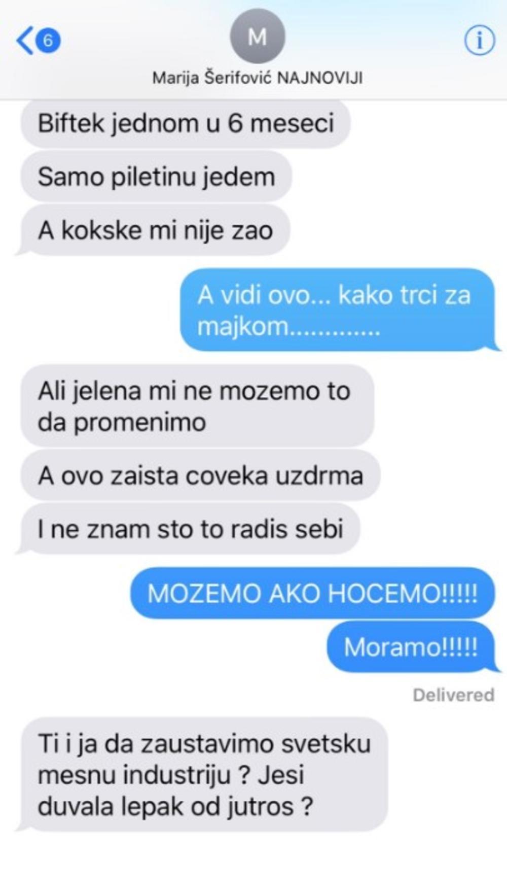 Prepiska Marije Šerifović i Jelene Karleuše  