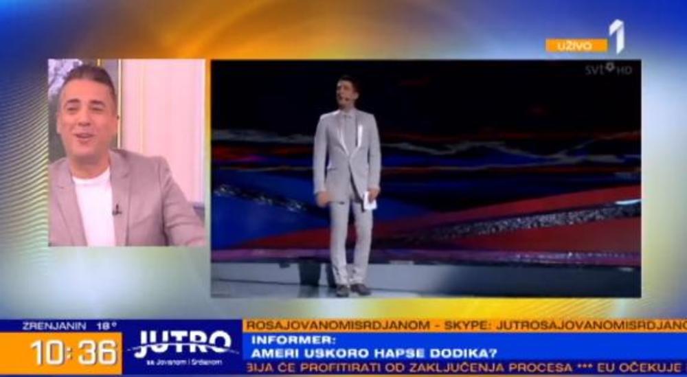 Željku su pustili snimke od pre 10 godina, kada su on i Jovana bili voditelji Evrovizije  