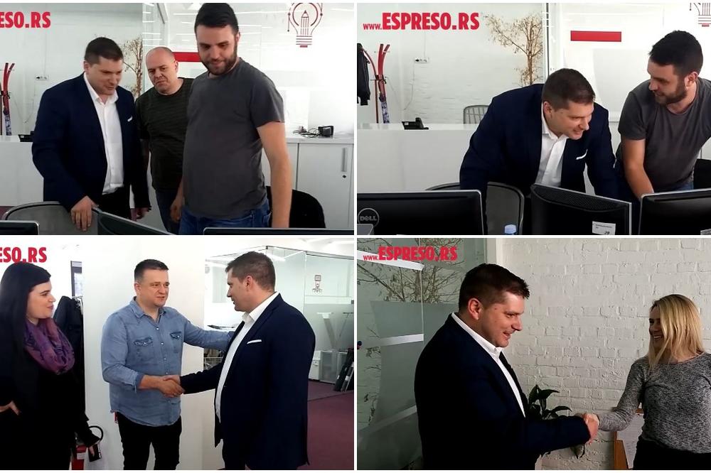 NIKOLA NIKODIJEVIĆ OBIŠAO REDAKCIJU ESPRESA: Pogledajte šta ga je najviše privuklo (VIDEO)