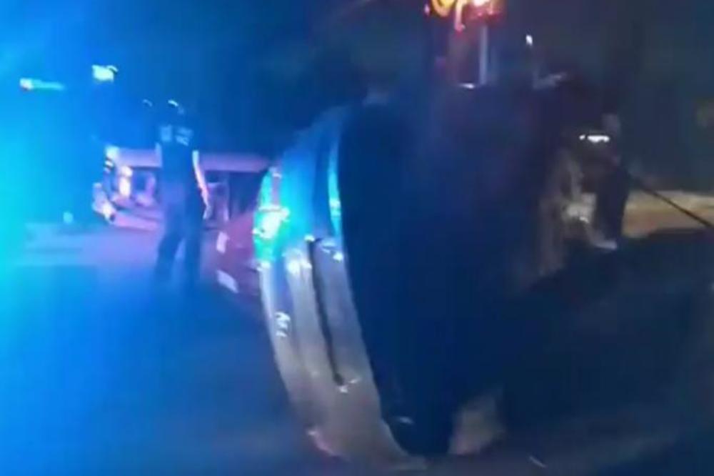 Teška saobraćajna nesreća na Pančevačkom mostu: Automobil prevrnut, saobraćaj u potpunom  kolapsu (VIDEO)