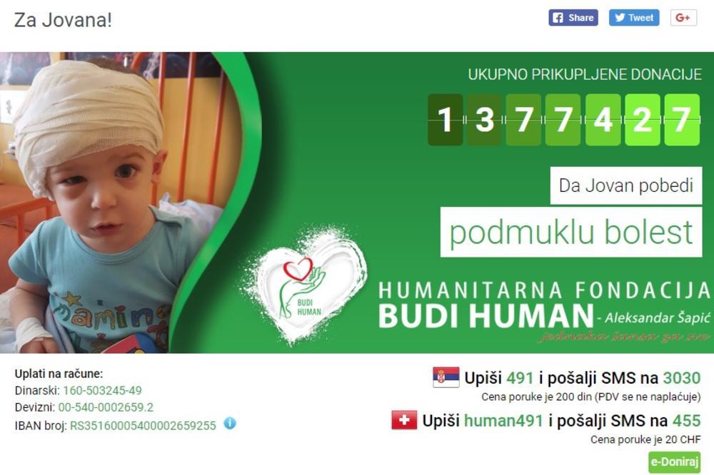 VAŠE MALO NJEMU ZNAČI SVE: Ljudi, pomozite dvogodišnjem Jovanu da pobedi opaku bolest!