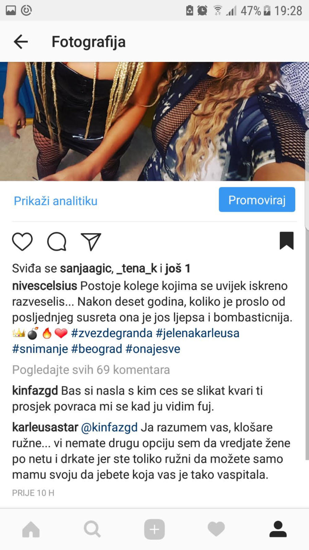Prepiska na Instagramu 