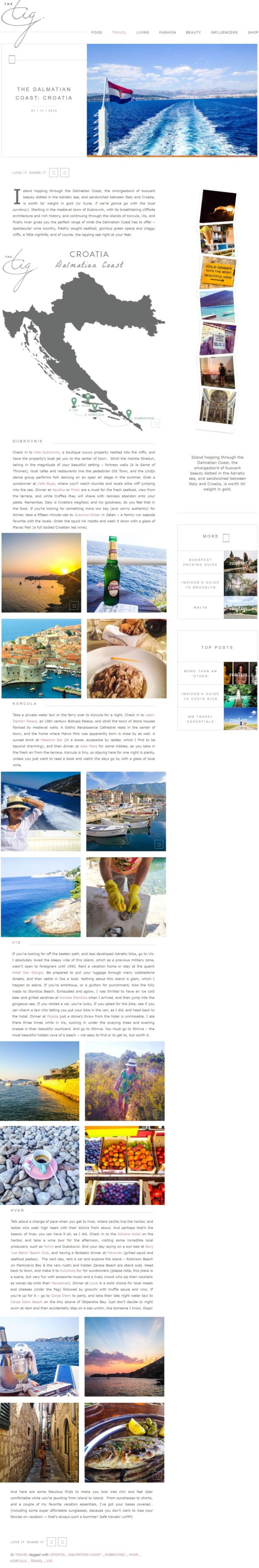 Blog Megan Markl, u kome je opisala svoj boravak u Hrvatskoj  