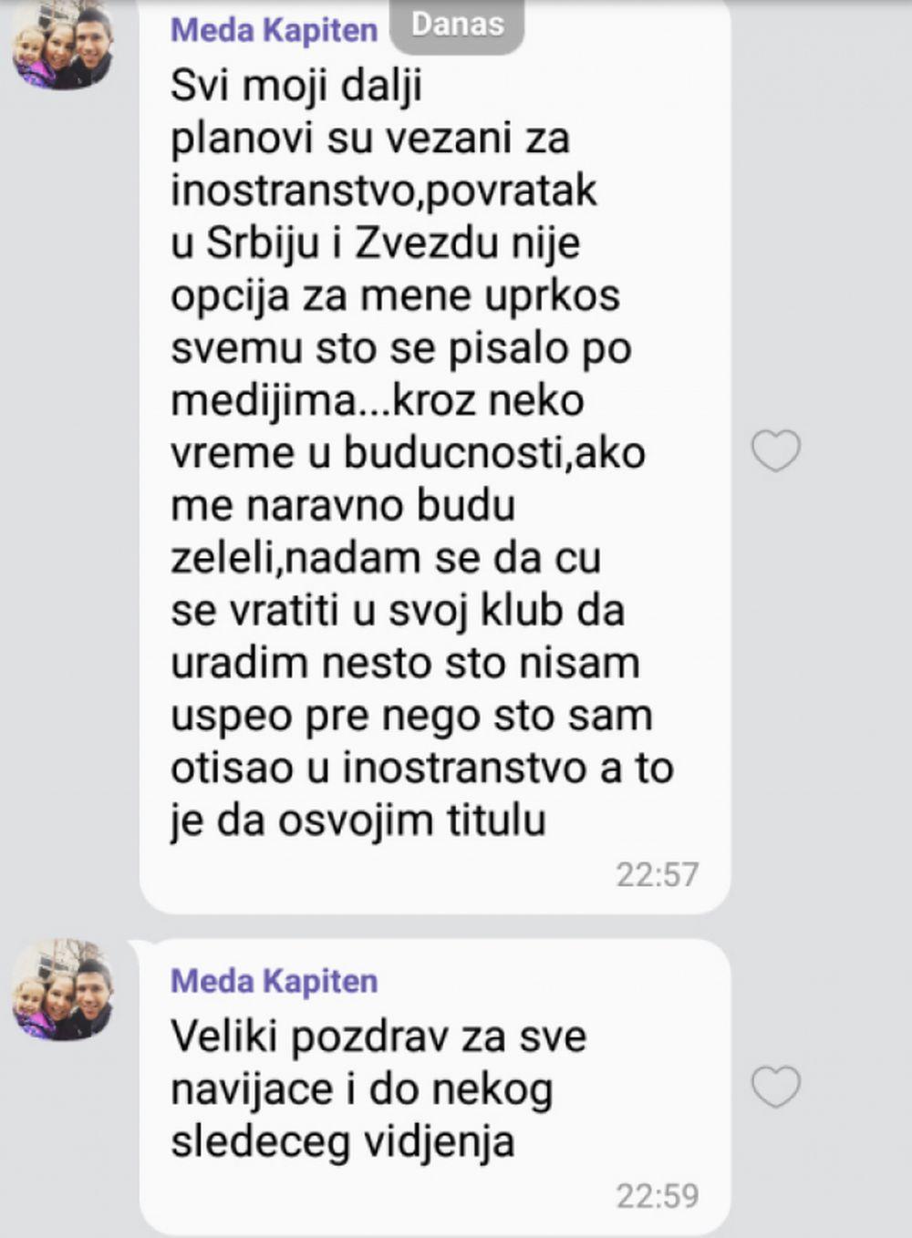 Navodna poruka Slobodana Medojevića jednom od navijača