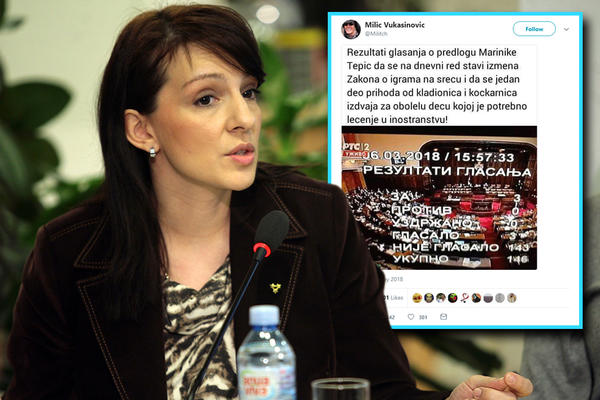 Ova poslanica predložila je da se novac od kockarnica i kladionica izdvaja za LEČENJE OBOLELE DECE: Od 146 poslanika samo troje je glasalo ZA!