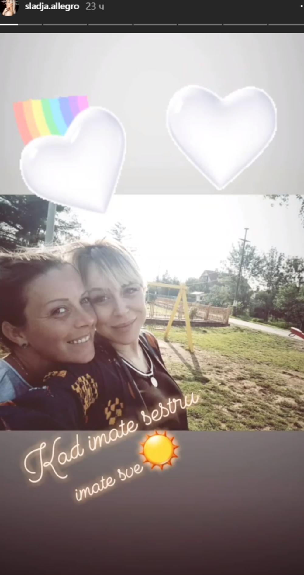 Sa svojim pratiocima na Instagramu podelila je fotografiju sa svojom sestrom  