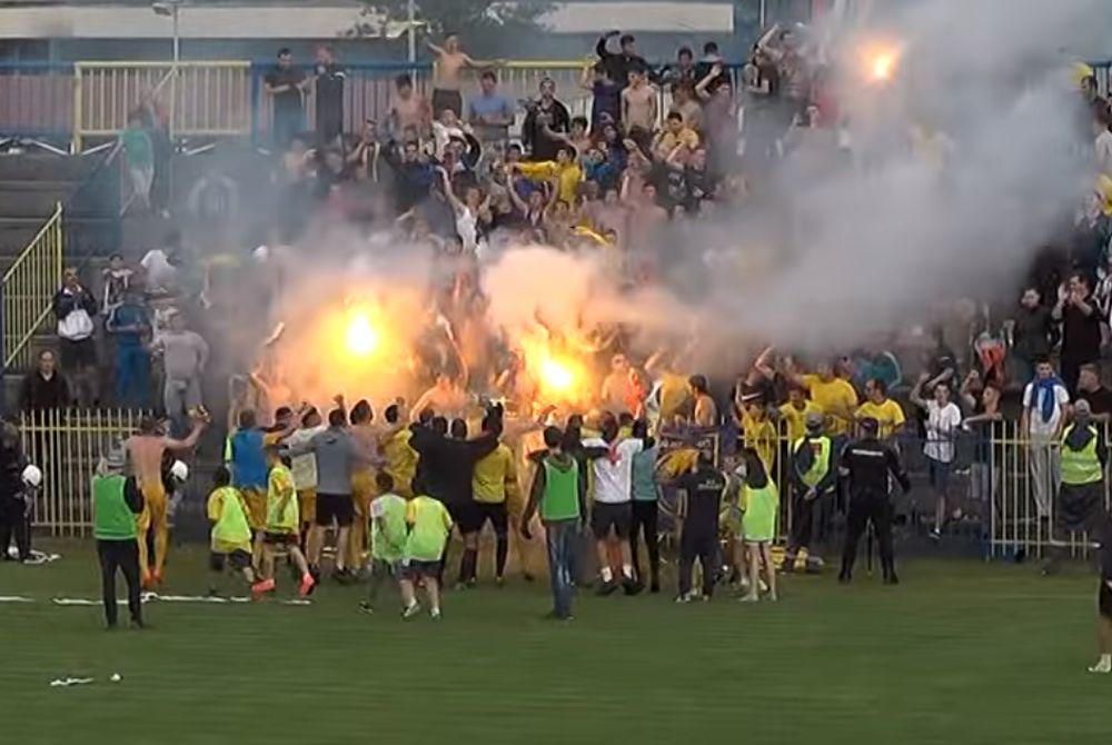 Slavlje igrača i navijača Dinama povodom ulaska u Superligu  