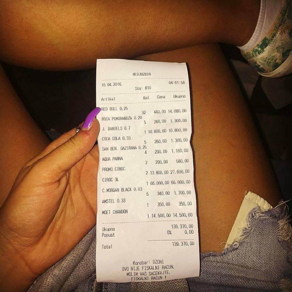 Pogledajte dobro ovaj račun, NAPRAVILI SU GA ZA JEDNO VEČE   