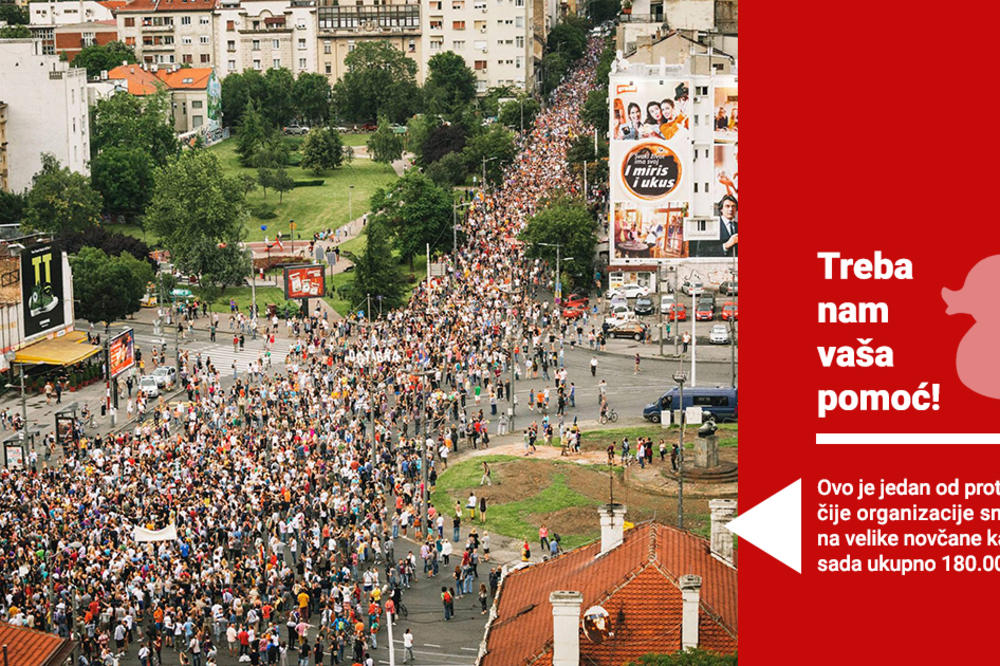 NE DAVIMO BEOGRAD KAŽNJEN SA 180 HILJADA ZBOG ORGANIZACIJE PROTESTA: Traže od građana da im pomognu da plate kaznu!