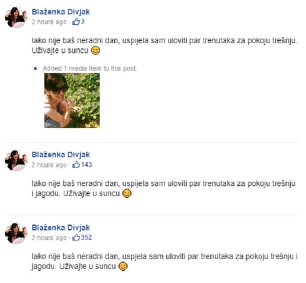 Više puta je ispravljala svoj status 