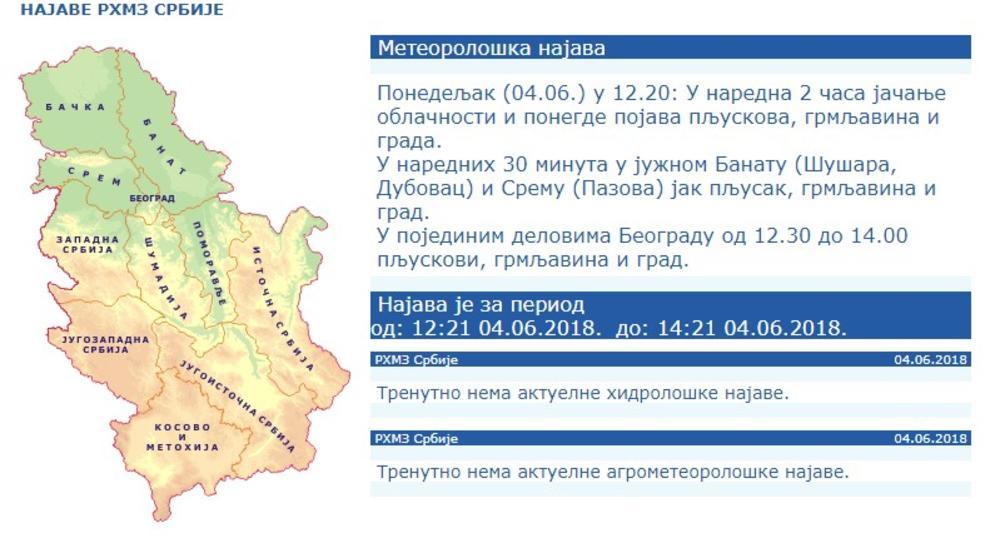 Spremite kišobrane, sledi nam nevreme  