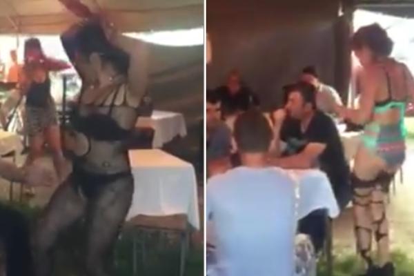 SAMO TREŠ, SAMO JAKO! Vašar u Rumi i igračice u pocepanim kombinezonima NISU ZA SVAČIJI STOMAK! (VIDEO)